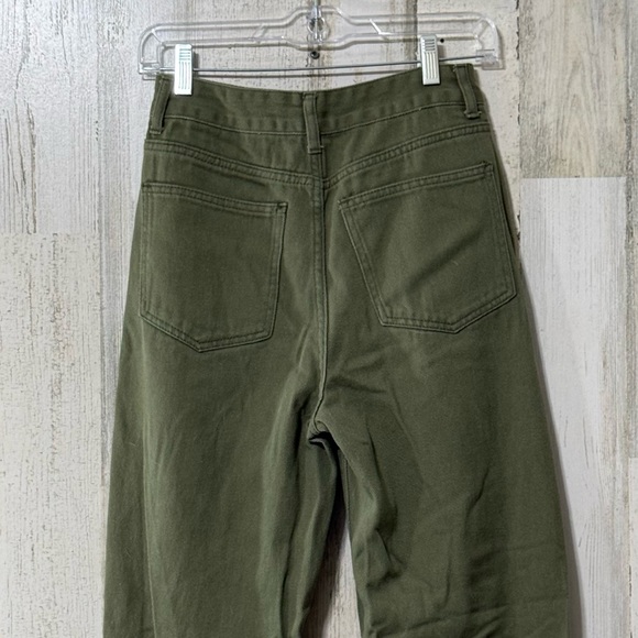 SHEIN Olive Green Butterfly Straight Loose Fit Jeans - Picture 9 of 10